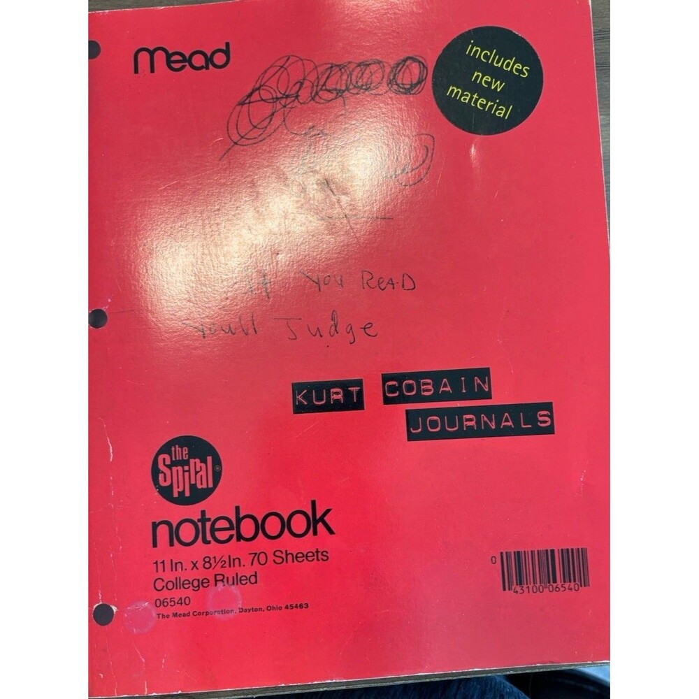KURT COBAIN JOURNALS The Spiral Notebook FULL SIZE - 2003 Paper bound Nirvana